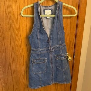 Jean zip up dress